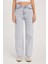Kadın Regular Fit Klasik Kesim Pamuklu Bol Paça açık Mavi Jean Pantolon 1