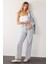 Kadın Regular Fit Klasik Kesim Pamuklu Bol Paça açık Mavi Jean Pantolon 4