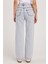 Kadın Regular Fit Klasik Kesim Pamuklu Bol Paça açık Mavi Jean Pantolon 7