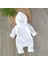Kız Bebek %100 Pamuklu Beyaz Düğme Detaylı Kışlık Peluş Tulum BBK1140 4