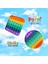2'li Pop It Kare + Yuvarlak Gökkuşağı Duyusal Oyuncak Zihinsel Gelişim Stres Popit Oyun 2 Adet 6