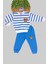 Çocuk Takım Ayıcıklı Nakışlı 2iplik Şardonlu Mevsimlik Alt Üst Ikili Unısex Yan Çizgili 1