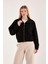 %100 Pamuk Fermuarlı Yüksek Yakalı Kadın Sweatshirt 1