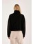 %100 Pamuk Fermuarlı Yüksek Yakalı Kadın Sweatshirt 2