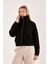 %100 Pamuk Fermuarlı Yüksek Yakalı Kadın Sweatshirt 5