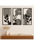 3’lü Minimalist Yaprak ve Çizgi Desenli Metal Tablo Seti 3