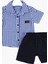 Erkek Çocuk Pitikareli Yazlık Kısa Kollu Gömlek Saten Şortlu 2li Takım Bayramlık Takım (Tam Kalıp) 4