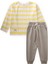 Çizgili Uzun Kollu T-Shırt Takım 2-12 Yaş Bej Sarı Çizgili 1