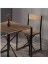 2 Kişilik Yemek Masası Takımı Ahşap Tabla Metal Ayak Ergonomik Tasarım 60x70 cm 2