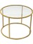Gold Berlin Orta Sehpa Yuvarlak Cam Üst ve Altın Metal Ayak 60 cm 9