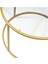 Gold Berlin Orta Sehpa Yuvarlak Cam Üst ve Altın Metal Ayak 60 cm 10