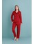 Kadın Milan Genç Önden Düğmeli Pijama Takımı | Kırmızı 50905-320 2