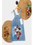 Kız Çocuk Kot Jile Salopet Minnie Mouse Baskılı Denim Elbise 1