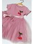 Kız Çocuk Kirazlı Kısa Kollu Tütülü Astarlı Elbise Özel Gün Doğum Günü Prenses 2