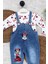 1-4yaş Kız Çocuk Minnie Mouse Badili Baskılı Kot Salopet Tulum Ayarlanabilir Askılı 3