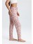 Kadın Çiçek Desenli Uzun Pijama Pantolon | Pembe 4