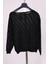Geniş Yaka Tek Omuz Siyah Örme Triko Bluz 3