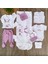 Kız Bebek %100 Pamuklu Pembe 10 Parça Hastane Çıkışı Zıbın Takımı Yenidoğan 0-3 Ay BBK8021 3
