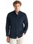Comfort Fit Alttan Britli Yaka Fitilli Lacivert Erkek Gömlek TBMRSH1086 3