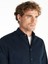 Comfort Fit Alttan Britli Yaka Fitilli Lacivert Erkek Gömlek TBMRSH1086 4