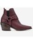 Kadın Sivri Burun Western Kısa Topuklu Bilek Bot Gerçek Deri Zy 1563 Bordo 1