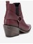 Kadın Sivri Burun Western Kısa Topuklu Bilek Bot Gerçek Deri Zy 1563 Bordo 4