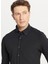 Slim Fit Düğmeli Yaka Siyah Erkek Gömlek ACE020261468_SYH 4