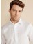 Slim Fit Klasik Yaka Beyaz Erkek Gömlek BBFW25MSH028 4