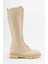 Kaydırmaz Çok Bağcıklı Fermuarlı Çizme Bej Cilt 2