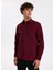 Slim Fit Gömlek Yaka Düz Bordo Erkek Gömlek F5WM-GML 2378 3