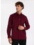 Slim Fit Gömlek Yaka Düz Bordo Erkek Gömlek F5WM-GML 2378 4
