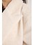 Fox Kumaş Uzun Oversize Kaban Krem - 40 2