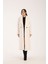 Fox Kumaş Uzun Oversize Kaban Krem - 40 3