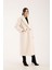 Fox Kumaş Uzun Oversize Kaban Krem - 40 5
