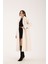 Fox Kumaş Uzun Oversize Kaban Krem - 40 6