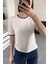 Renk Detay Triko Tshirt- Ekru 8