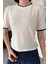 Renk Detay Triko Tshirt- Ekru 10