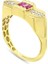 Renkli Taşlı Altın Yüzük - 14K 15