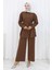 Incili Kuşaklı Ikili Takım Kahverengi 19265 3