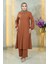 Düğmeli Tesettür Takım Taba MSW10358-5 1