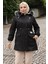Fermuarlı Kapşonlu Mont Siyah 19270 2