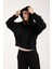 %100 Pamuk Kapüşonlu Ön Cep Detaylı Kadın Sweatshirt 2