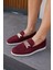 Tuami Kadın Bordo Gercek Suet Tokalı Loafer Ayakkabi 8