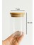 12'li Borosilikat Cam Baharatlık Seti - Sızdırmaz Silikonlu Bambu Kapak - 300 ml (X12) 2