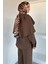 Pelerinli Broş Detaylı Kuşaklı Tunik Bel Lastikli Pantolon Tesettür Ikili Takım P-00018879 3