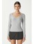 Kadın Anita Tok Doku Pamuklu Fittili Grimelanj Basic Bluz 5
