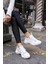 Olivia Kadin Beyaz Gercek Deri 5 cm Taban Sneaker 1