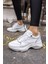 Olivia Kadin Beyaz Gercek Deri 5 cm Taban Sneaker 3