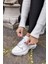 Olivia Kadin Beyaz Gercek Deri 5 cm Taban Sneaker 8