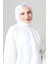 Beyaz Harem Scarf Como Saten Şal 1